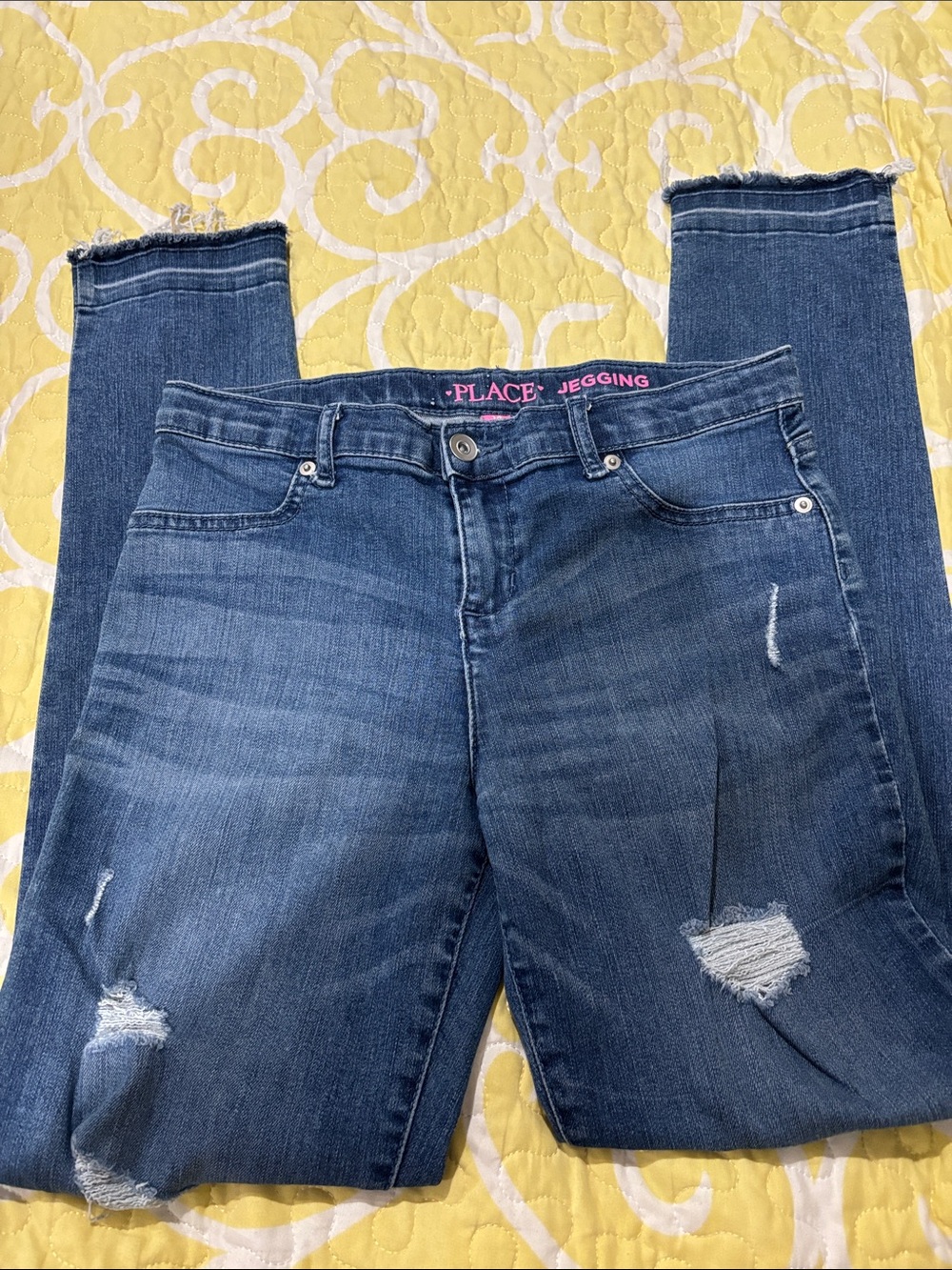 The Children's Place Dark Blue Distressed Denim Jeggings